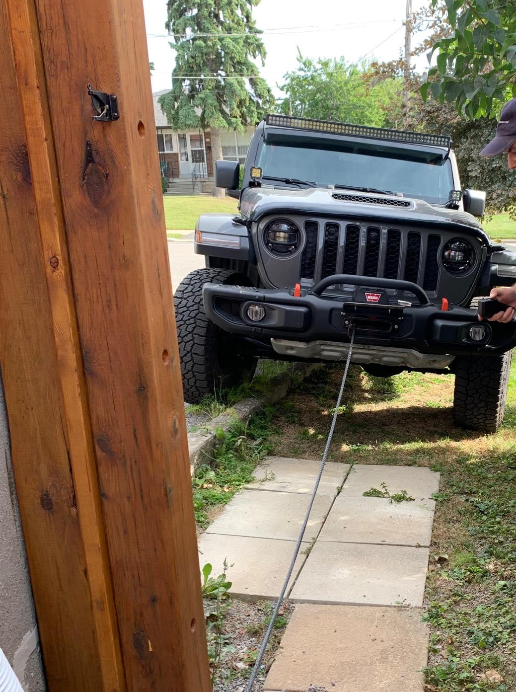 Jeep Gladiator What did you WINCH with your Gladiator today? jeep winching shed