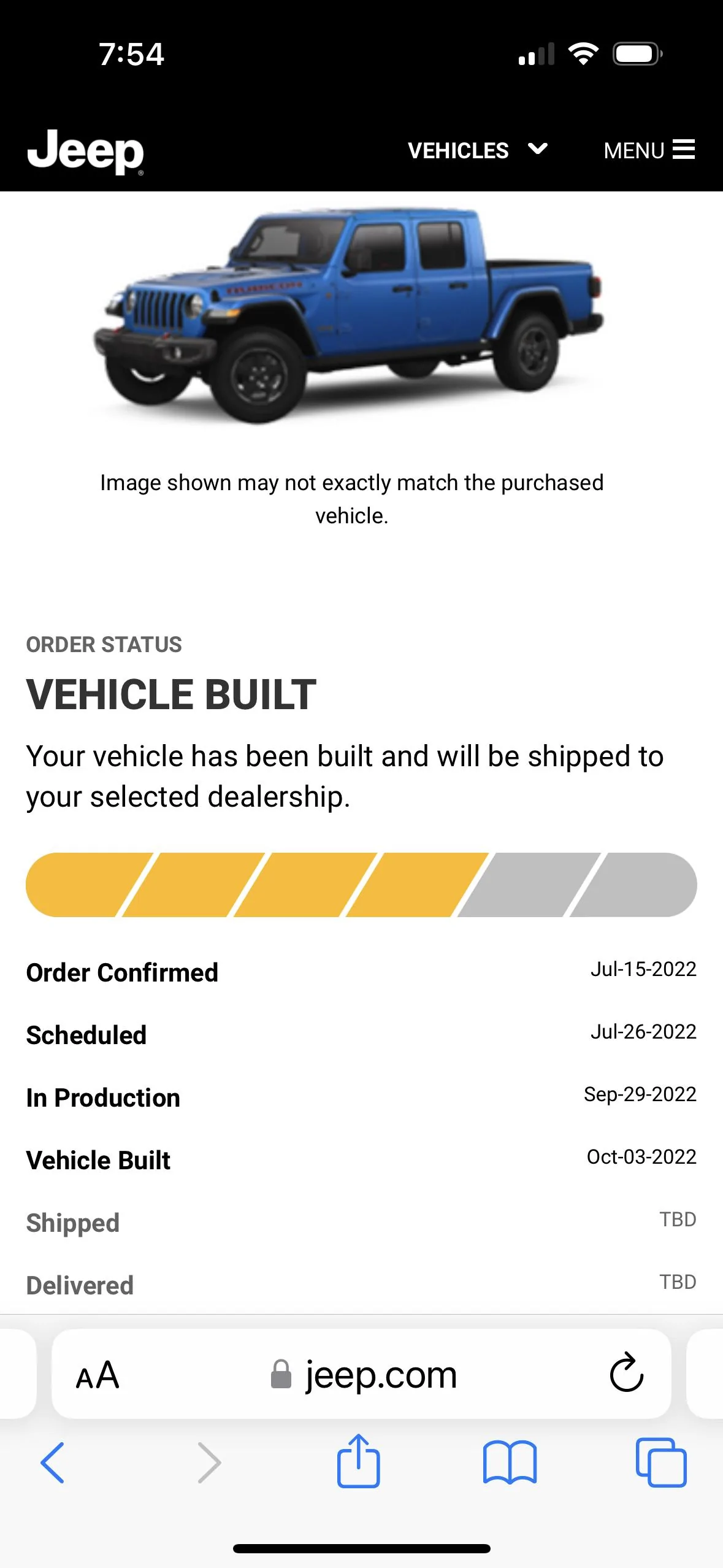 Jeep Gladiator 2023 Jeep Gladiator Order…What step are you in? IMG_BA5CF182DE6A-1