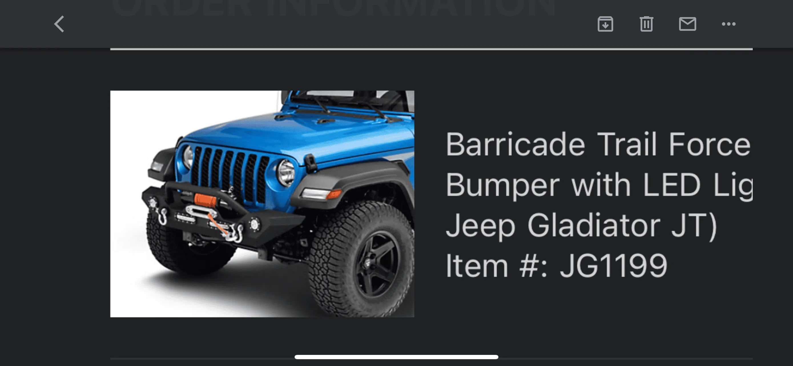 Jeep Gladiator Barricade Trail Force Bumper 80264827-9B04-4230-A6D7-61519EC08178