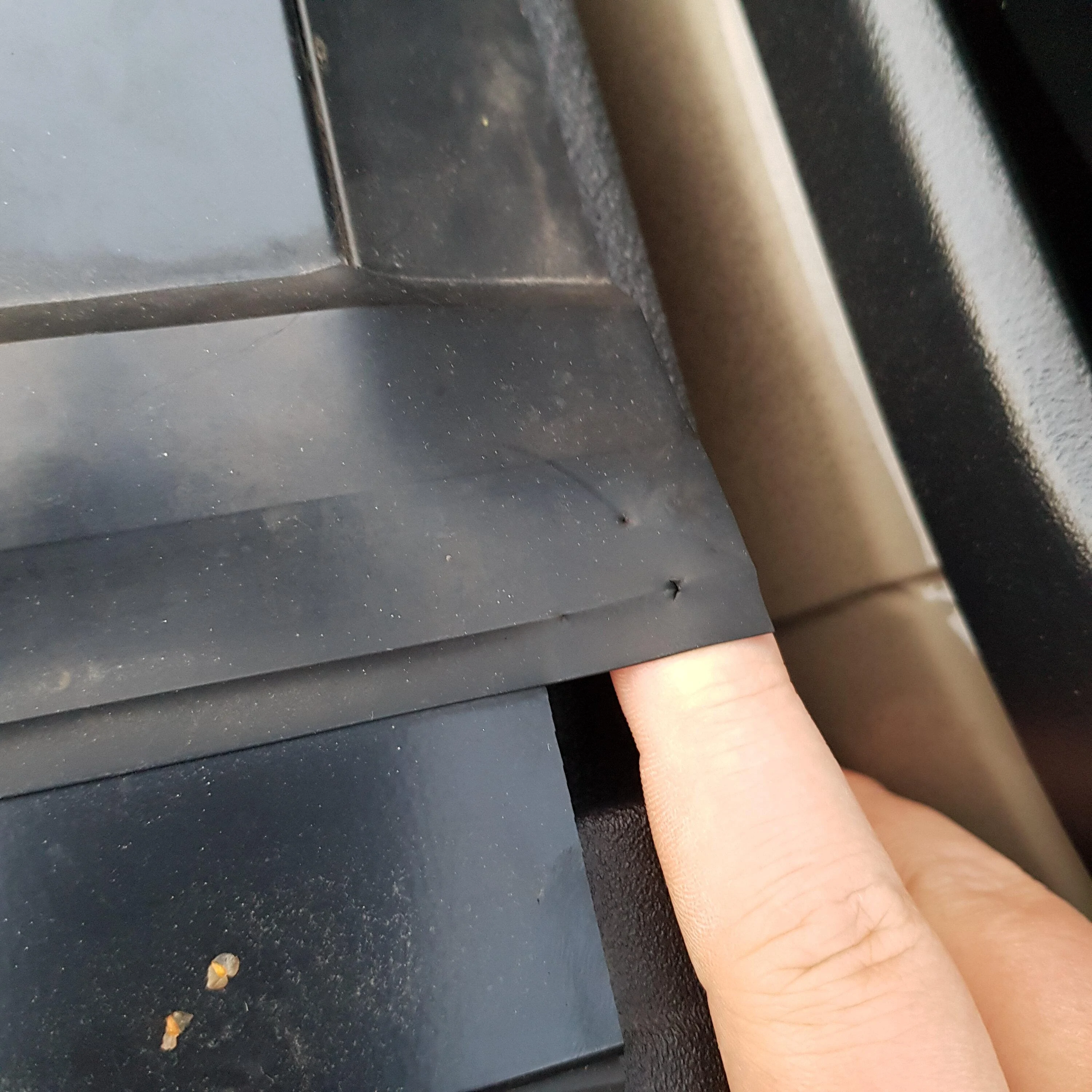 Jeep Gladiator Wildlife be crazy! Critter is eating weatherstrip/seal on the Mopar Hard Tri-Fold Tonneau Cover for 20-22 Jeep Gladiator JT 20221005_183213