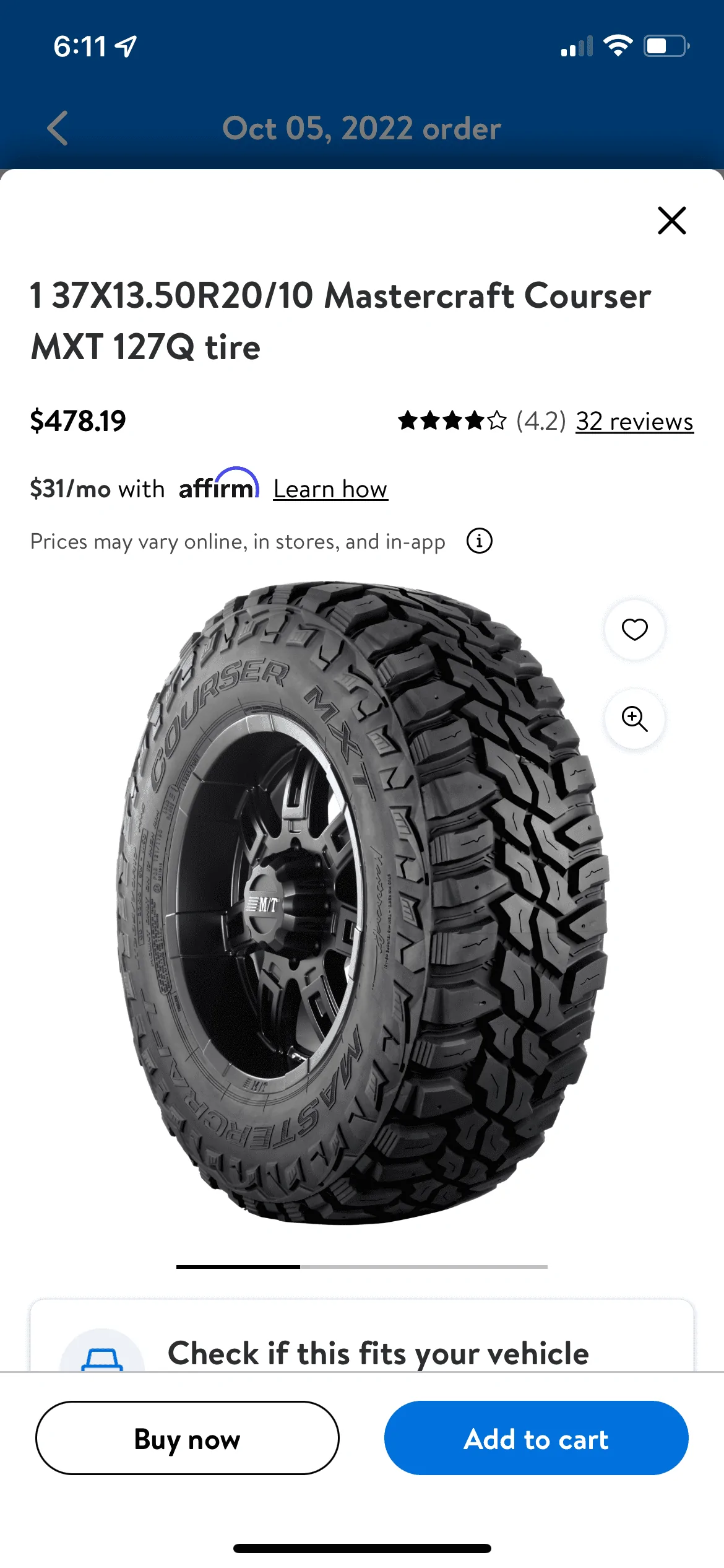 Jeep Gladiator Got another one Mastercraft MXT 37x13.50r20 $155.96 1A91DB26-86CD-4D87-8A0E-48962119A47C