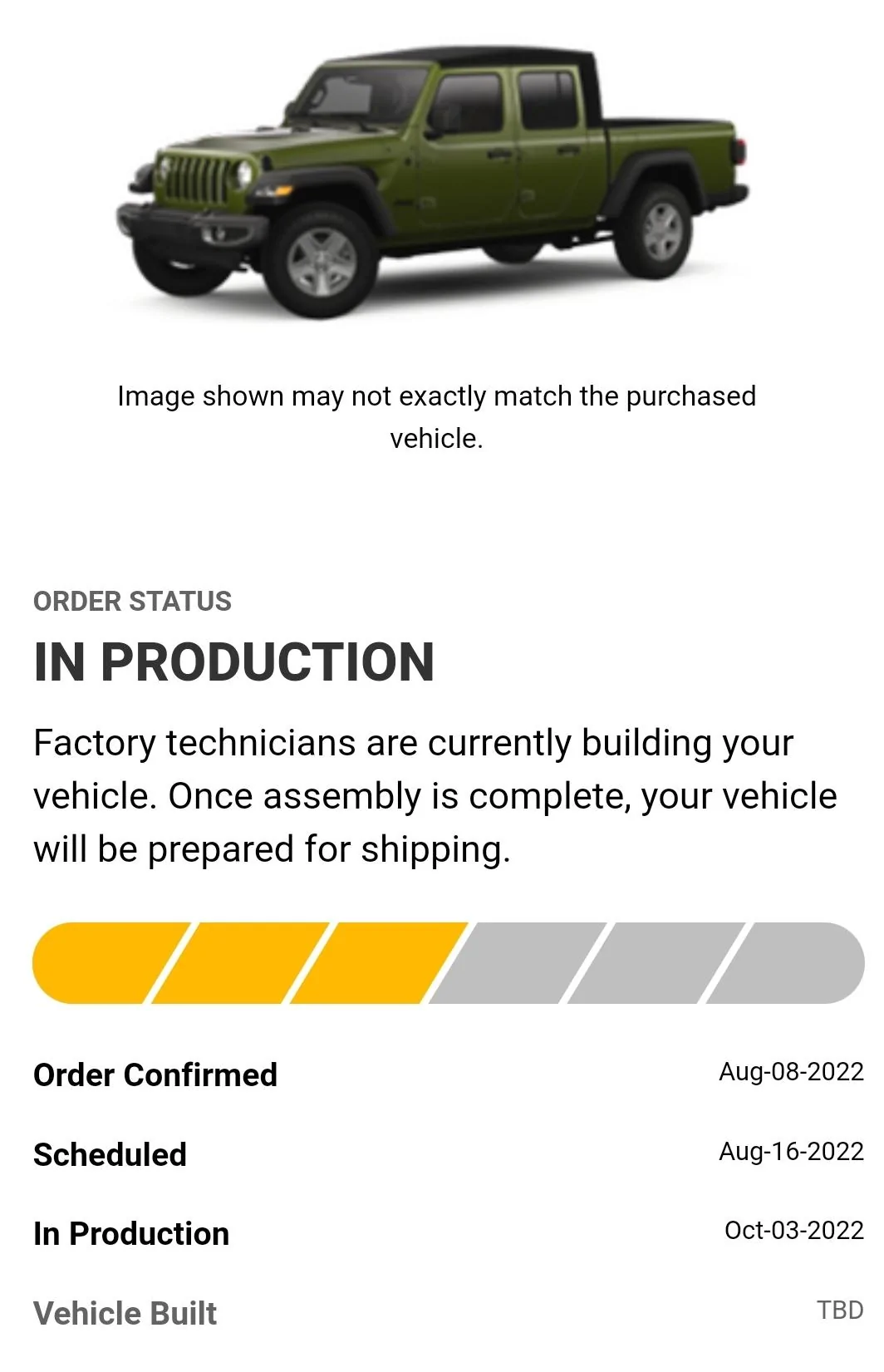 Jeep Gladiator 2023 Jeep Gladiator Order…What step are you in? Screenshot_20221005_090943