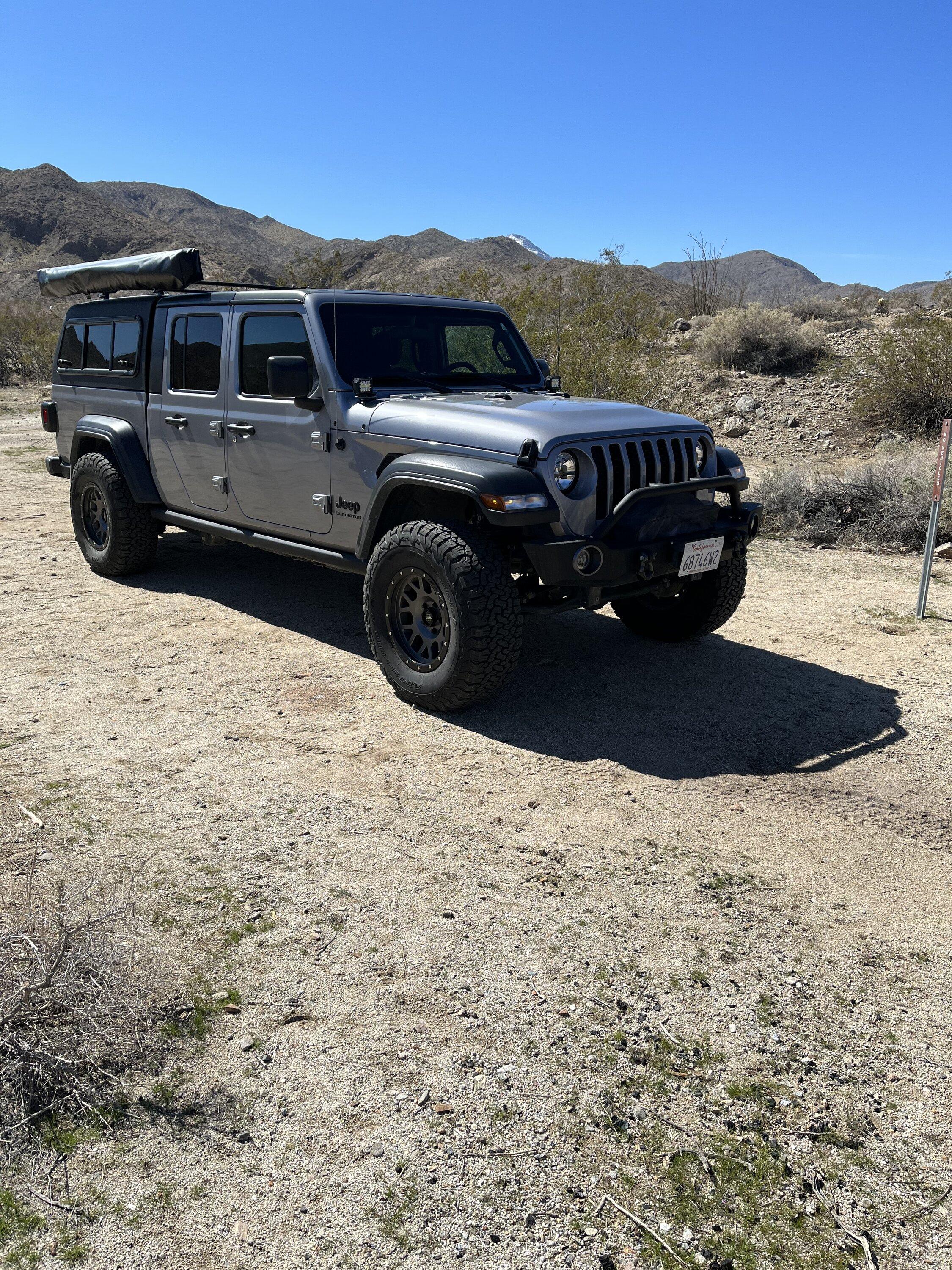 Jeep Gladiator ARE Bed Cap Topper weight requires upgrading to taller rear springs / spring spacers? tempImageSkuN71
