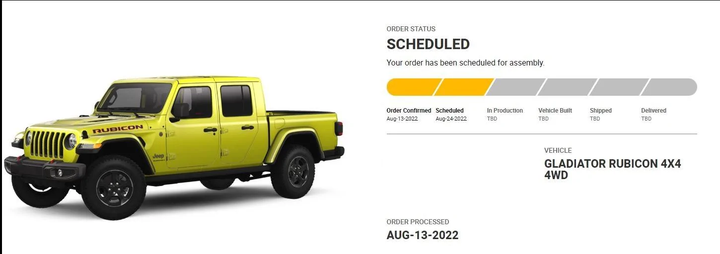 Jeep Gladiator 2023 Jeep Gladiator Order…What step are you in? jeep dat