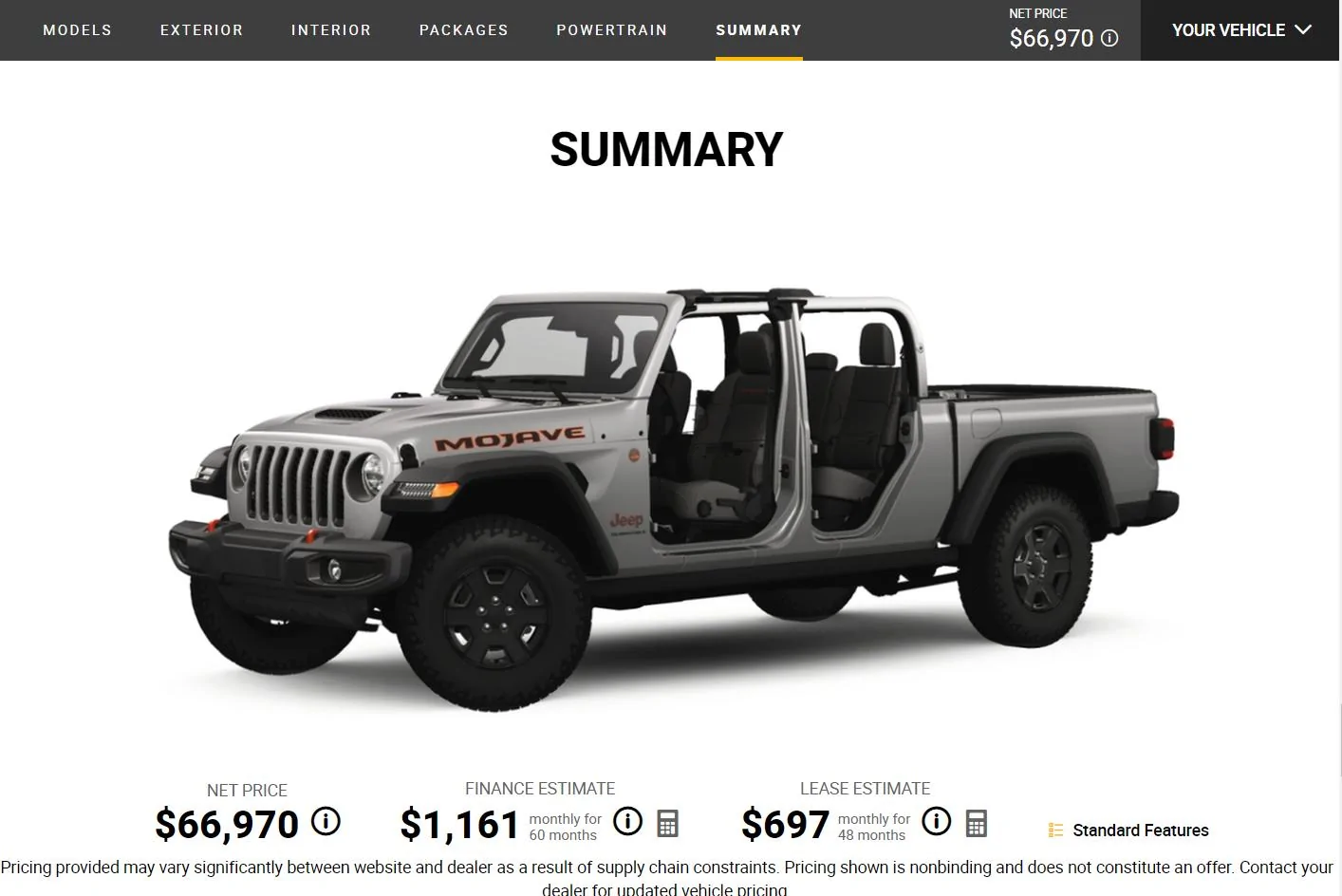 Jeep Gladiator Your Sticker vs 2023 Build and Price 10-10-22 pric