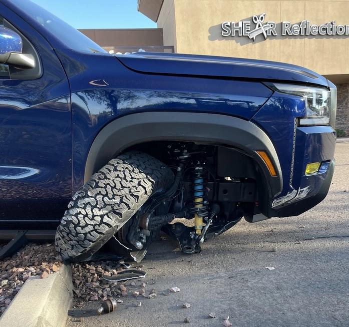 New Gen 3 2022 Nissan Frontier Pro4X totaled in parking lot hitting ...