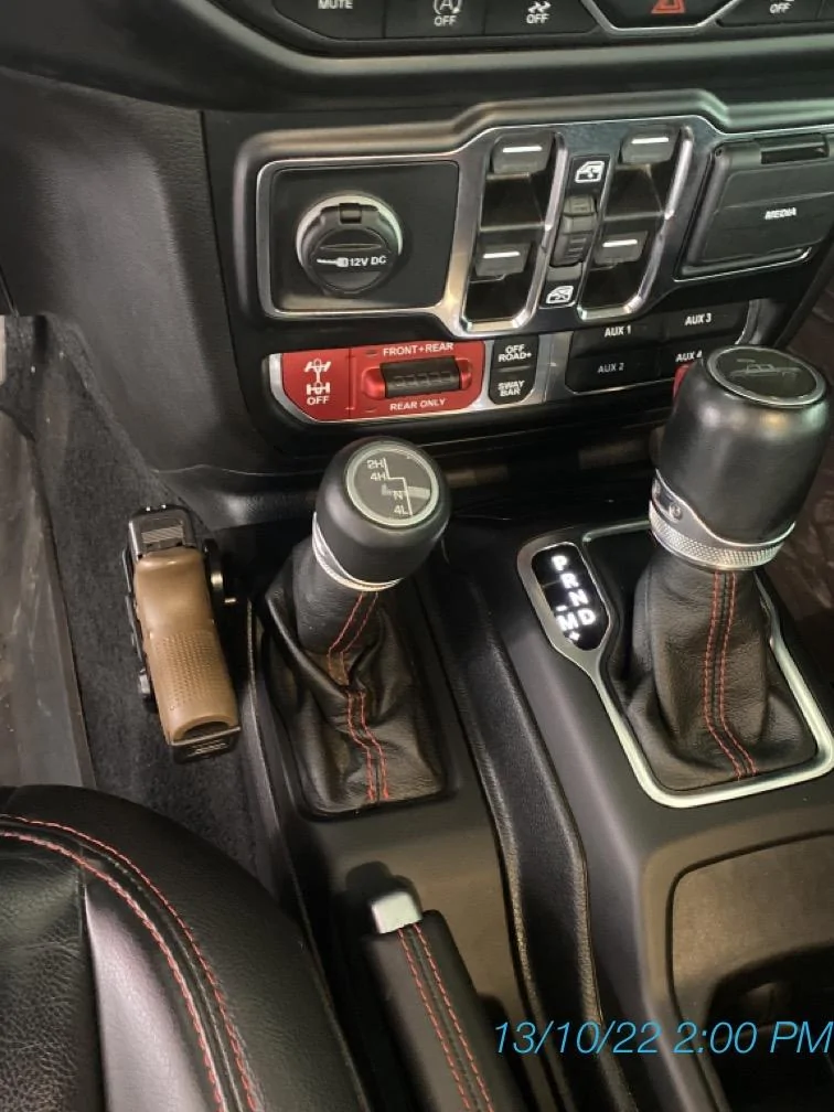 Jeep Gladiator REVIEW: Carolina Metal Masters holster bracket. IMG_4244