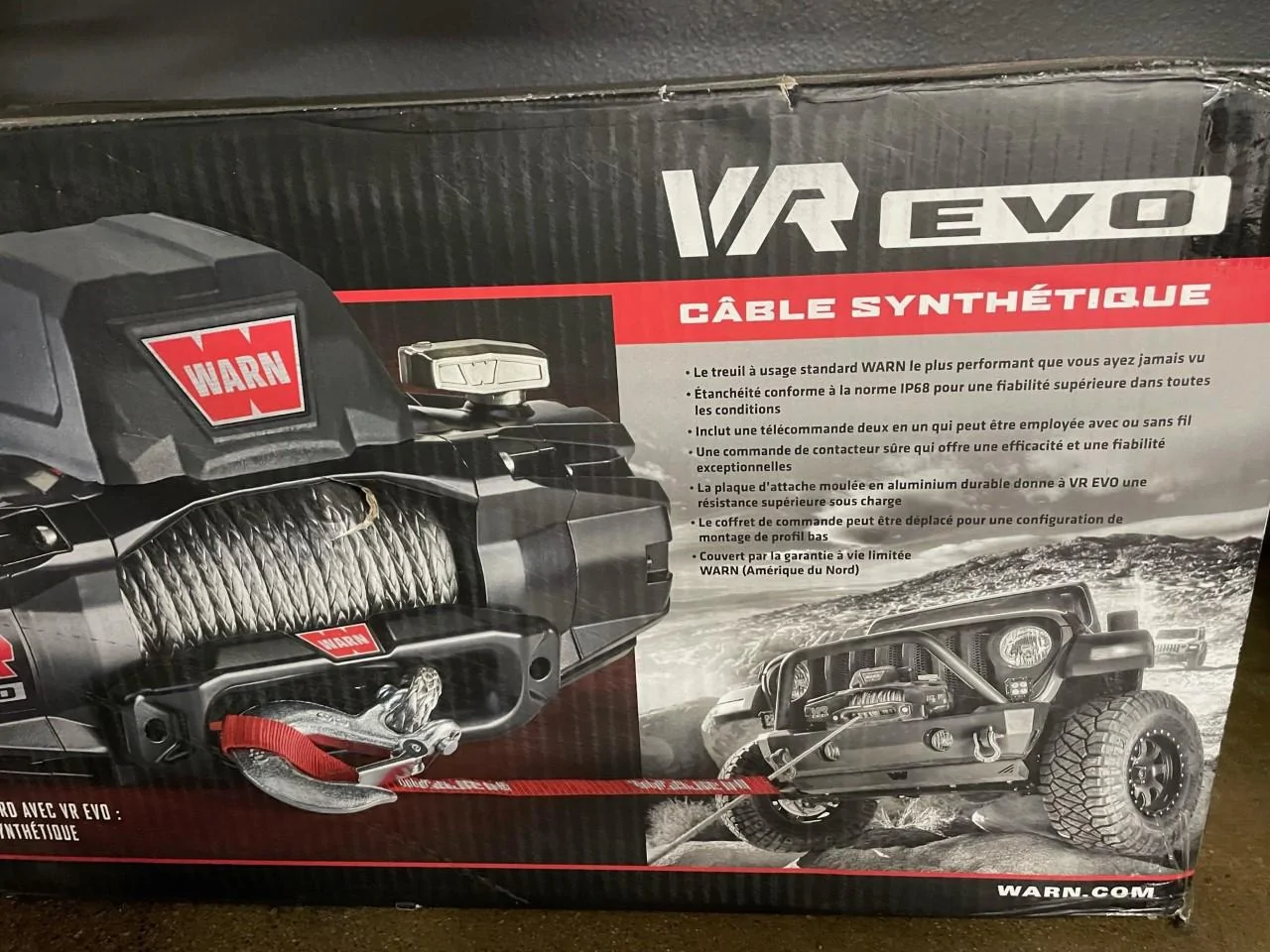 Jeep Gladiator NIB - WARN VR EVO10-S WINCH W/ SYNTHETIC ROPE warn