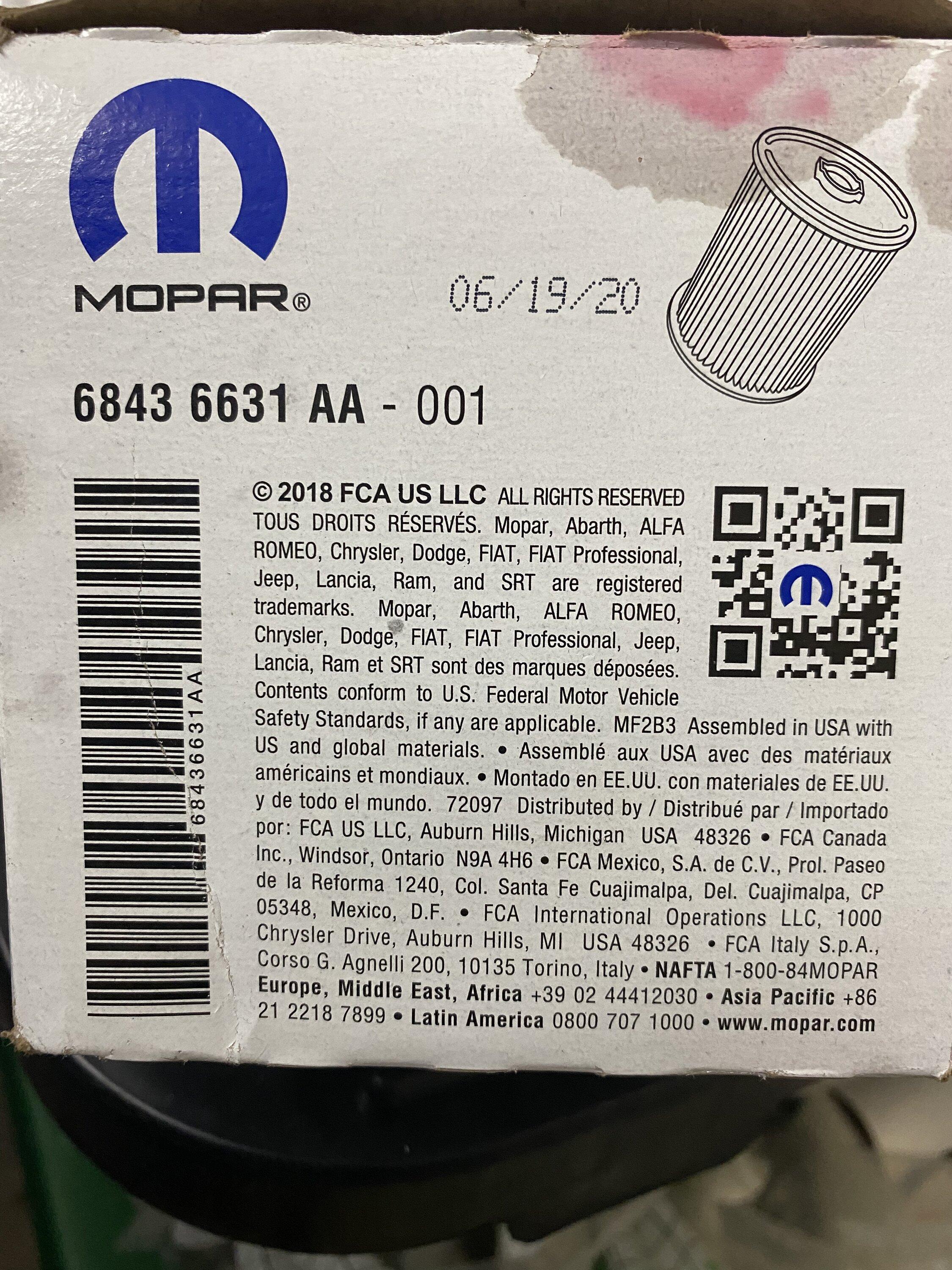 Jeep Gladiator JTRD fuel filter... C1878C82-F6B8-49BD-B967-A6D8BDA46CA6