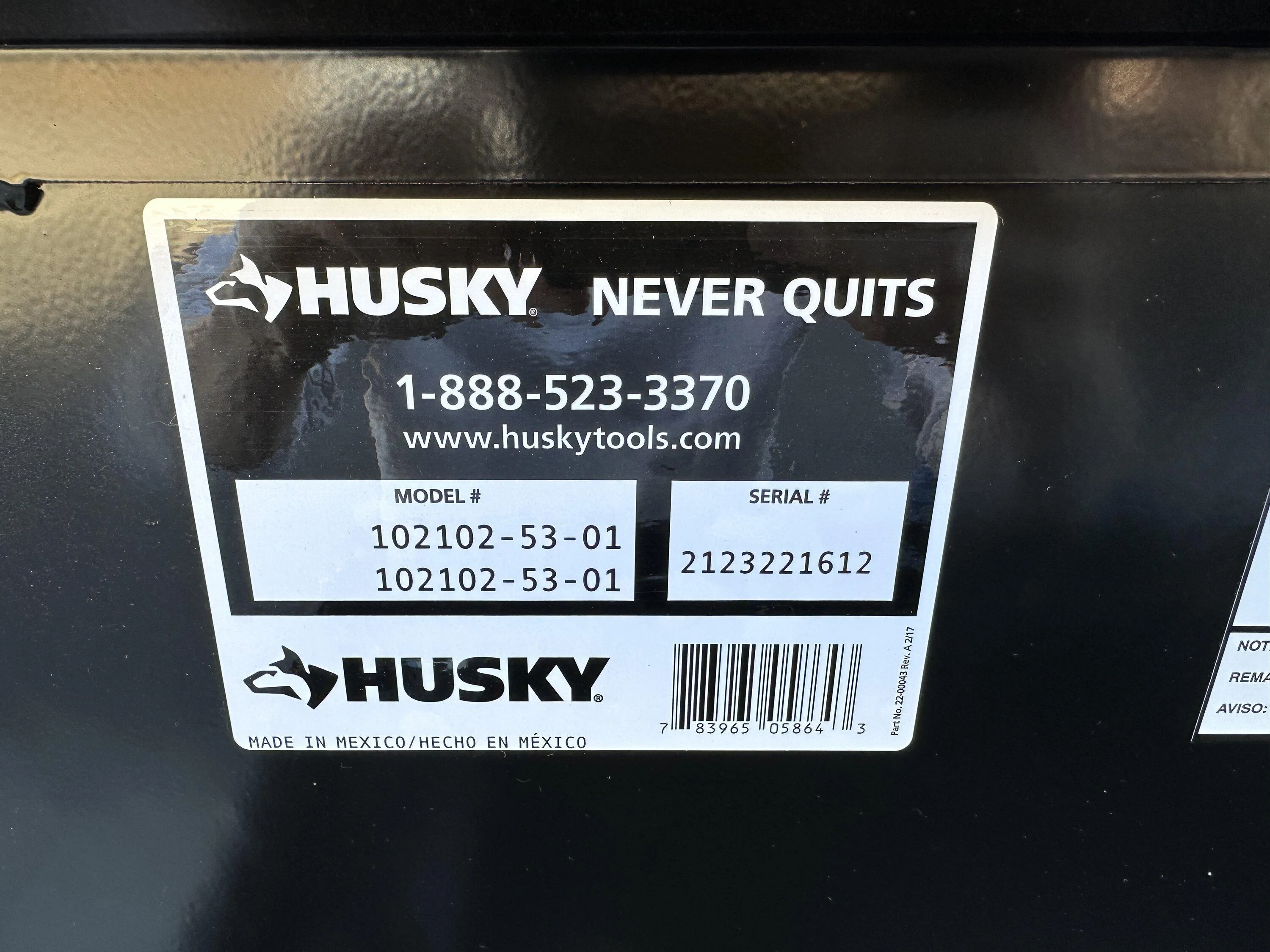 Jeep Gladiator Husky 61" Truck Bed Tool Box, Black IMG_0145