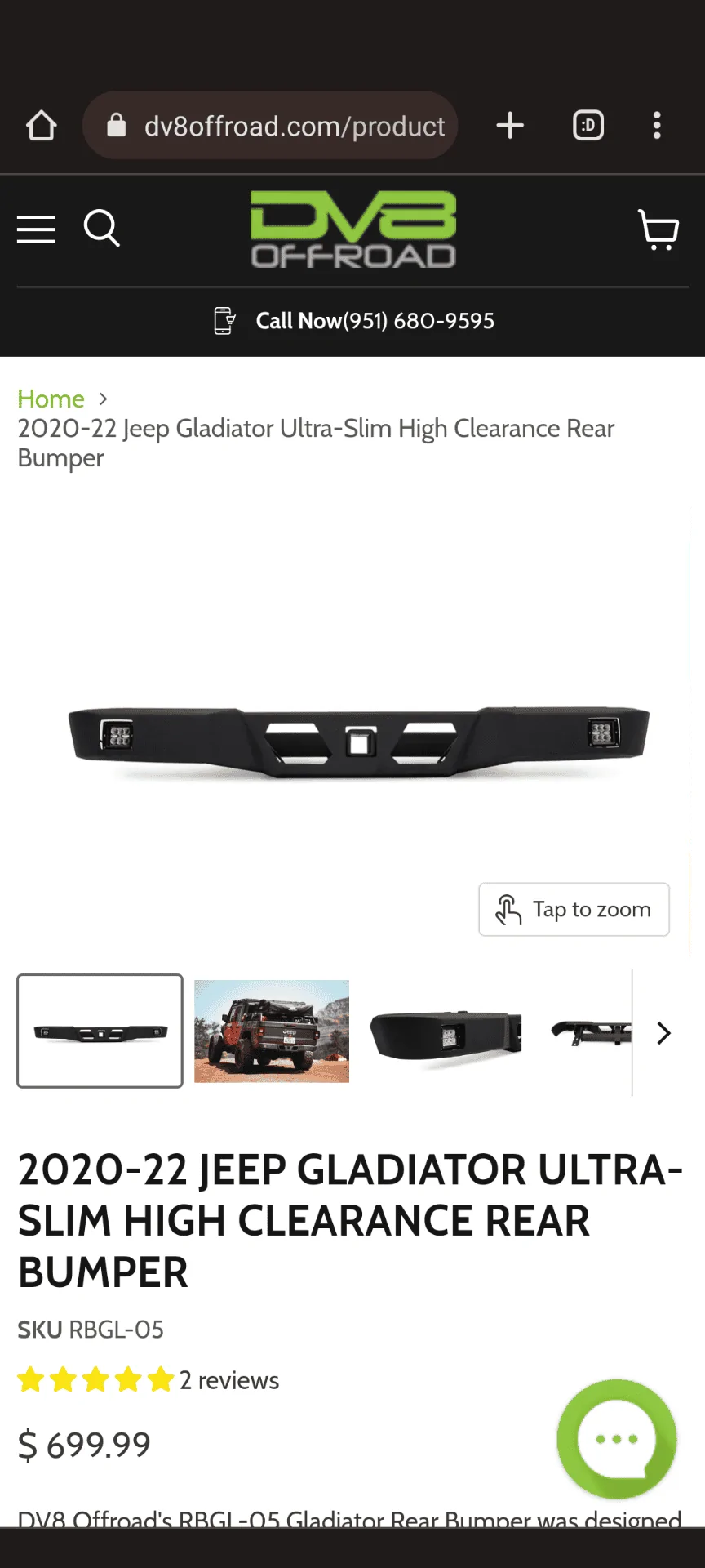 Jeep Gladiator DV8 ultra-slim high clearance rear bumper Screenshot_20220906-142953
