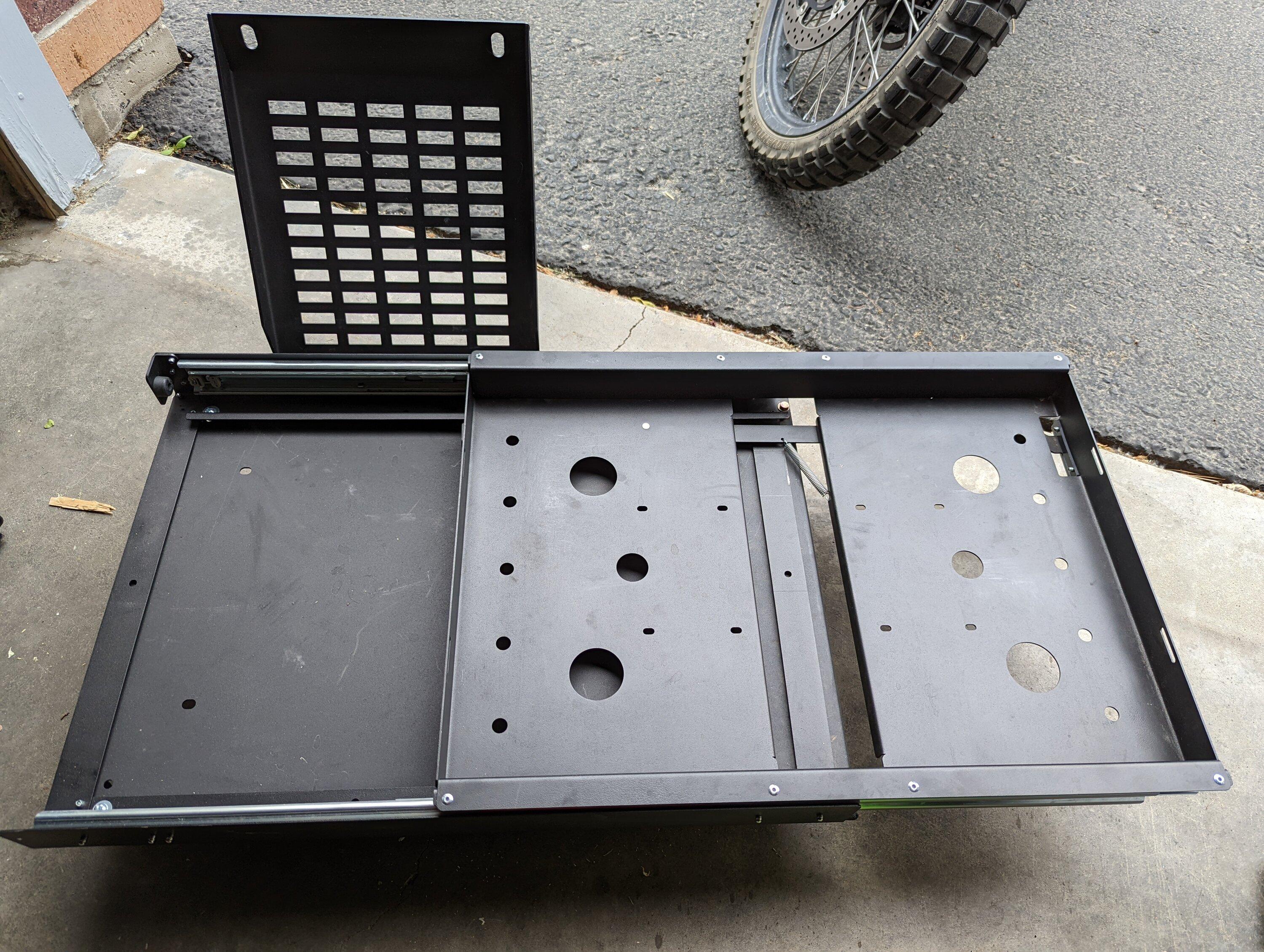 Jeep Gladiator Rebel off road bed mount and dometic sld55 fridge slide PXL_20220618_210055490
