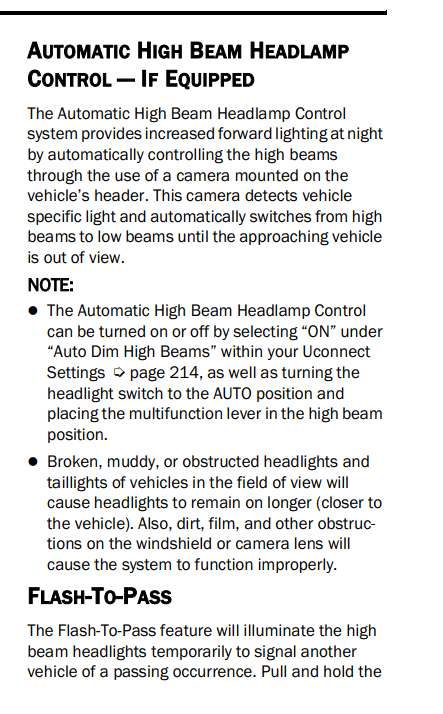 Jeep Gladiator An idiot's guide to Auto High Beams 1666100458385