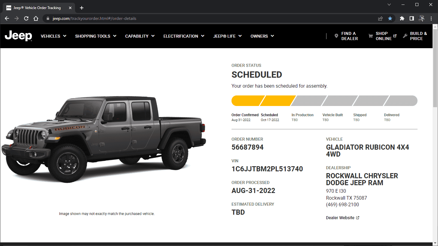 Jeep Gladiator 2023 Jeep Gladiator Order…What step are you in? 1666196026717