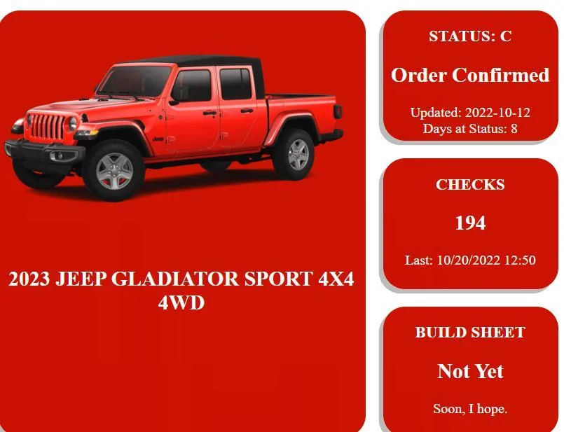 Jeep Gladiator 2023 Jeep Gladiator Order…What step are you in? Captur