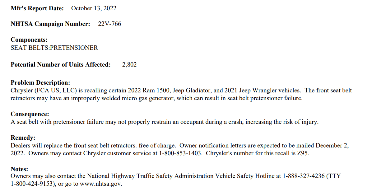 Jeep Gladiator Anyone else get "My Jeep" Recall notification,  but there are none? 1666707339540