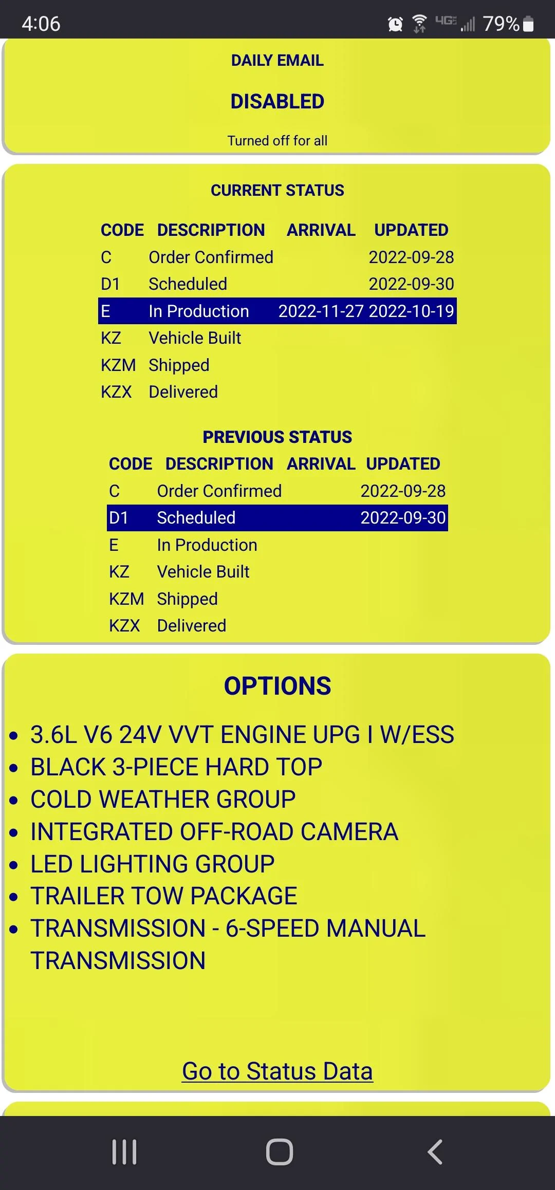 Jeep Gladiator 2023 Jeep Gladiator Order…What step are you in? Screenshot_20221025-160634_Firefox