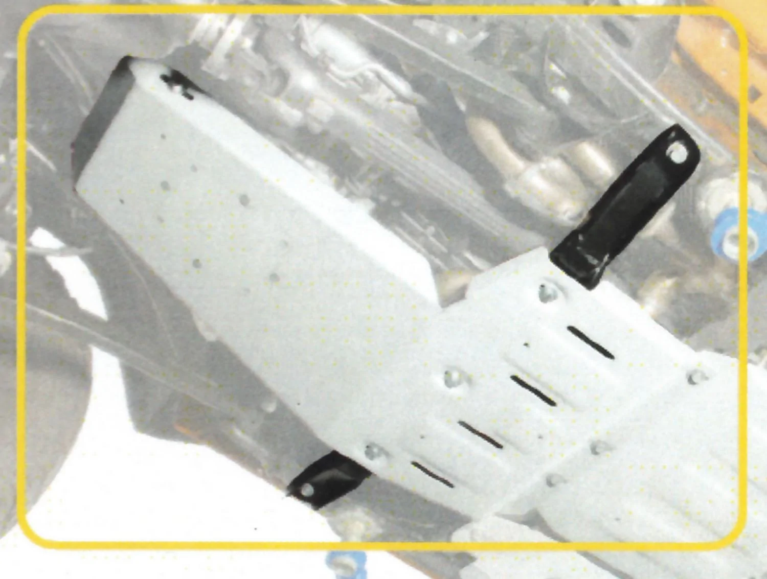 Jeep Gladiator Quadratec aluminum engine bay skid plate installed Quadratec skidplatefront