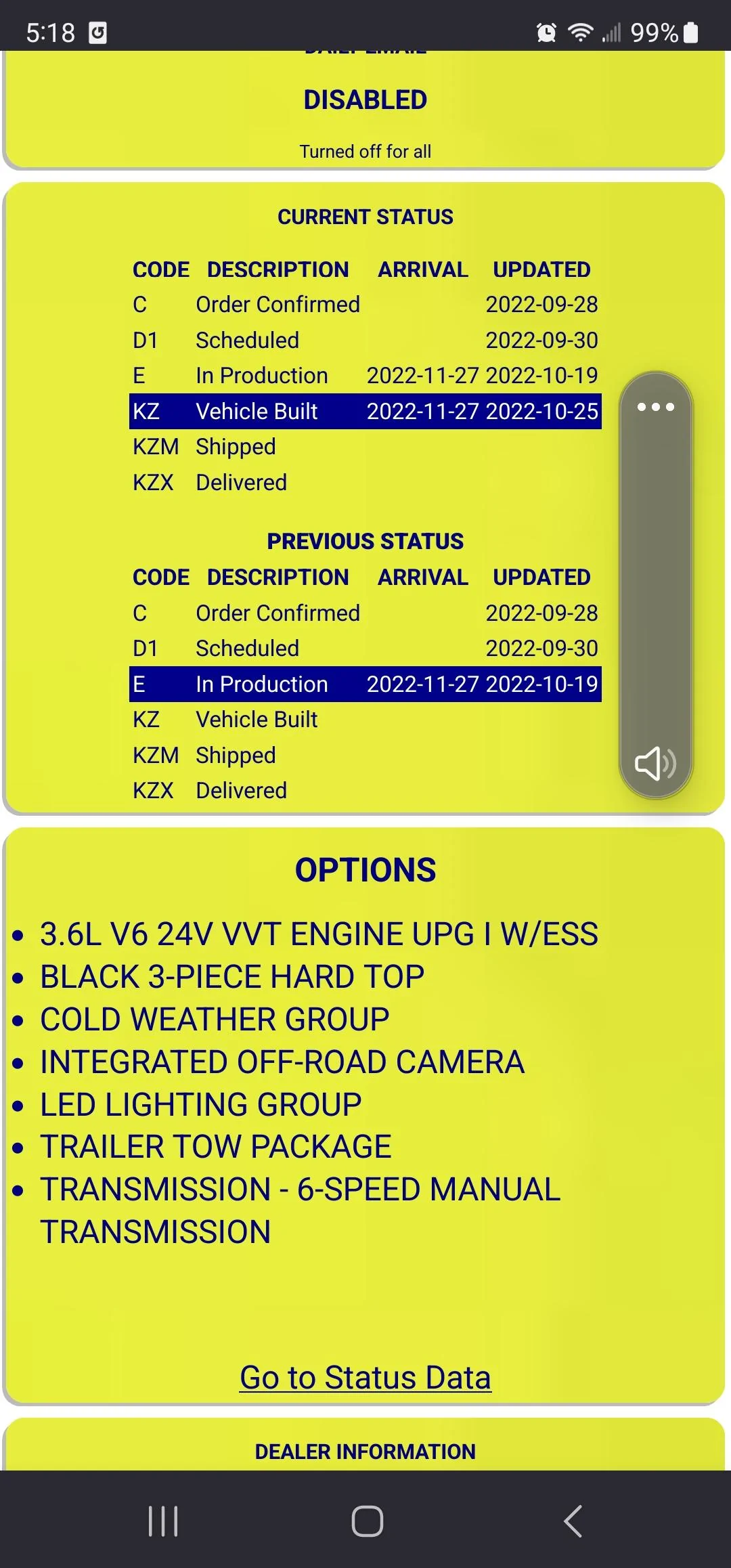 Jeep Gladiator 2023 Jeep Gladiator Order…What step are you in? Screenshot_20221027_051834_Firefox