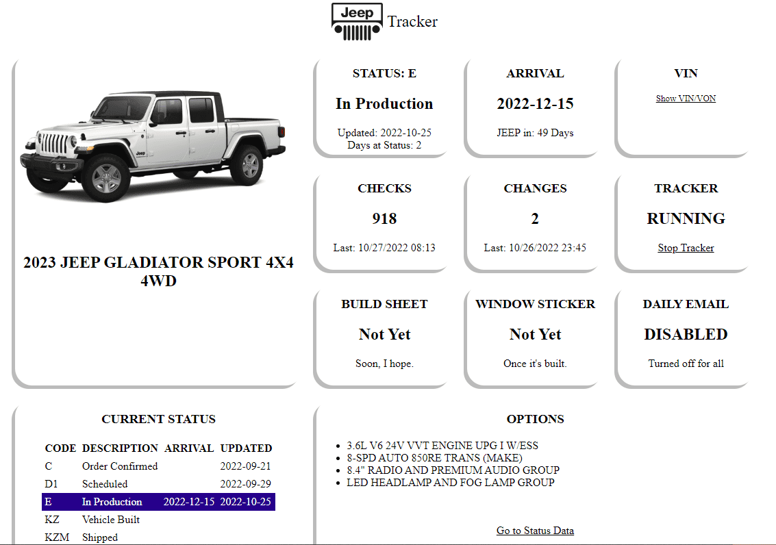Jeep Gladiator 2023 Jeep Gladiator Order…What step are you in? production.PNG