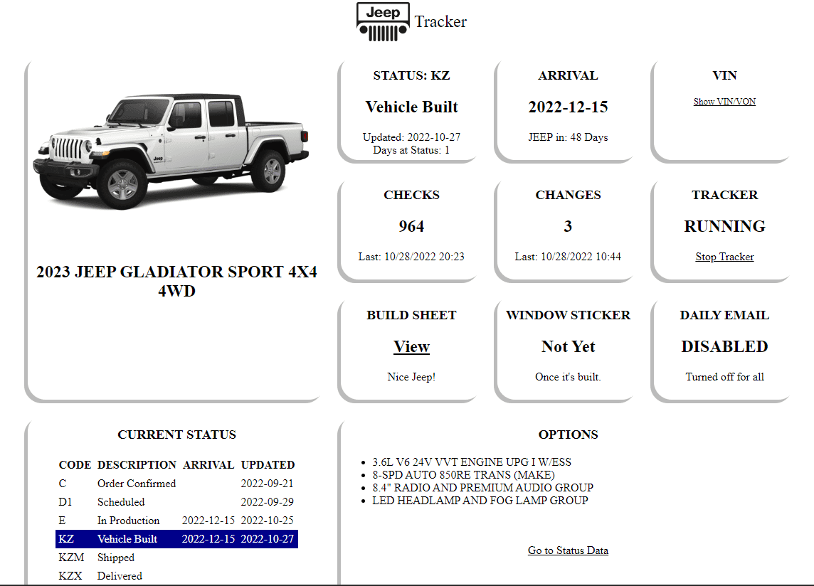 Jeep Gladiator 2023 Jeep Gladiator Order…What step are you in? jtbuilt