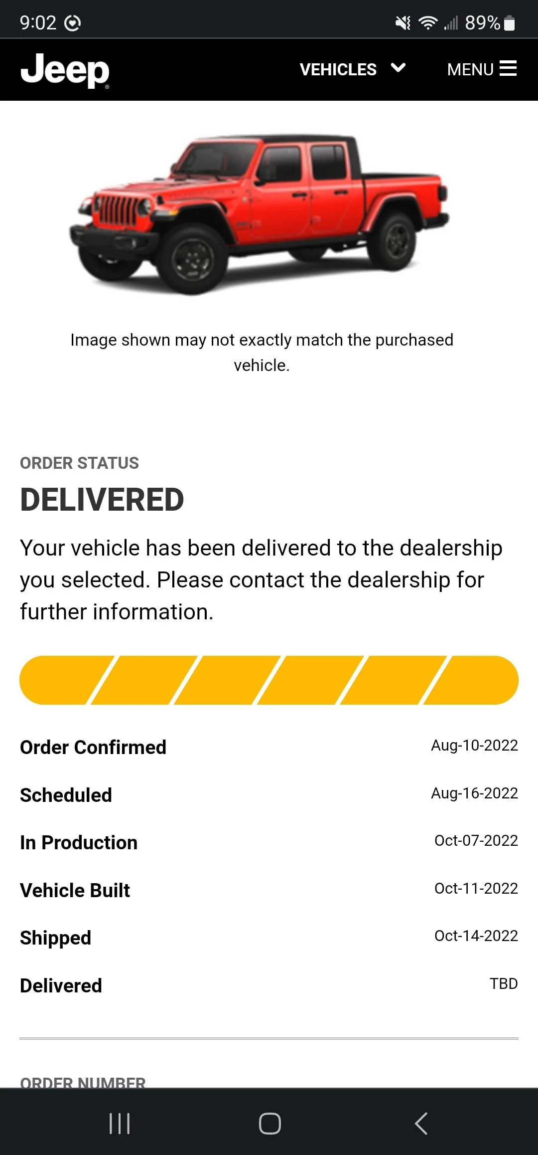 Jeep Gladiator 2023 Jeep Gladiator Order…What step are you in? Screenshot_20221030_090259_Chrom