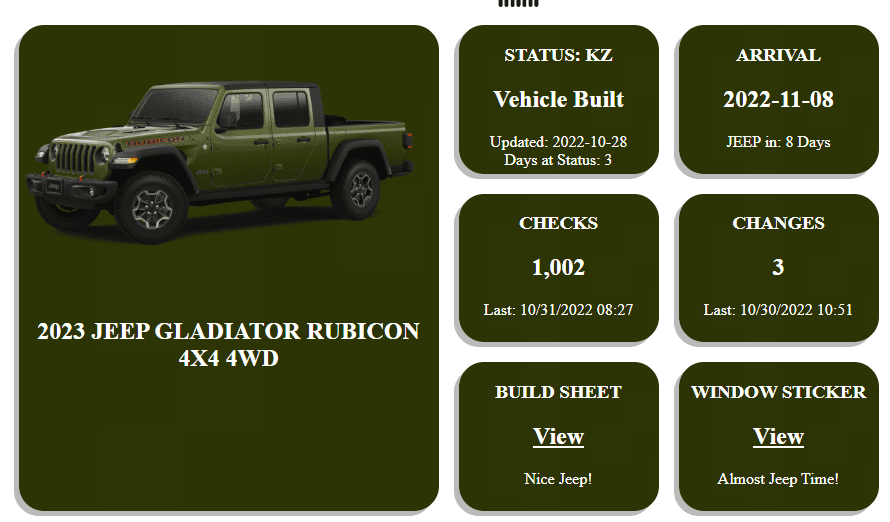 Jeep Gladiator 2023 Jeep Gladiator Order…What step are you in? 1667219377199
