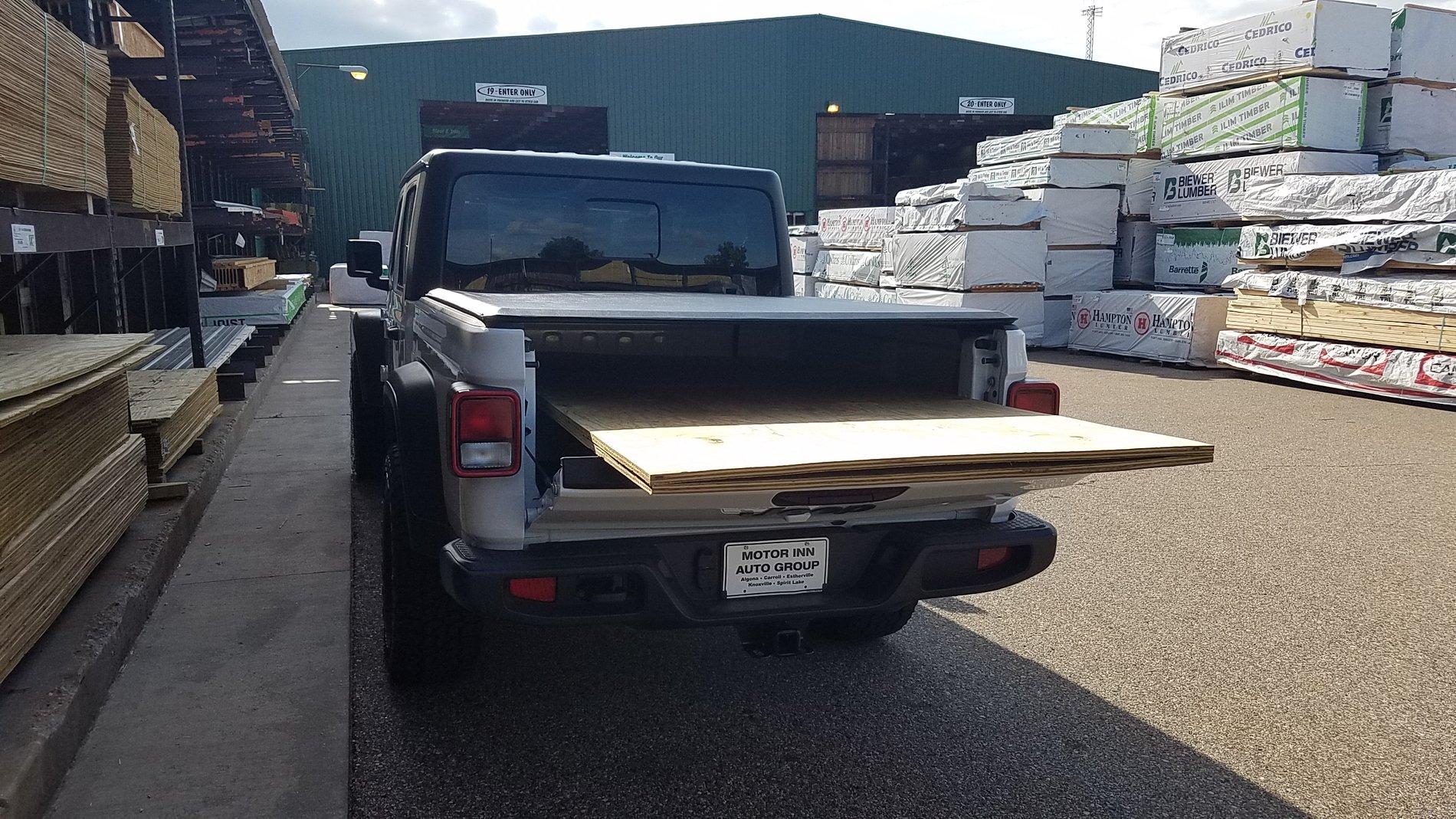Jeep Gladiator Where have you been all my life, Gladys? 15 plywood at menards
