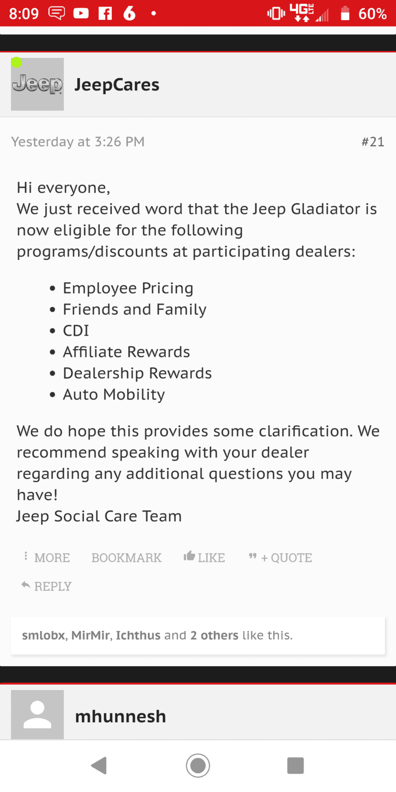 Jeep Gladiator Below Invoice Discussion @ Motor Inn of Spirit Lake Screenshot_20190822-080938