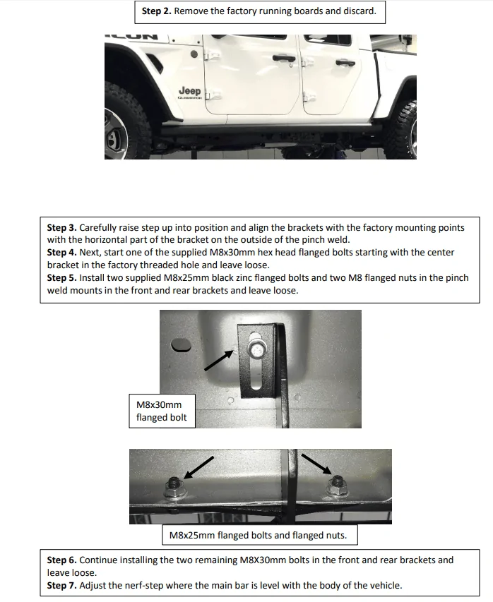 Jeep Gladiator Rough Country Nerf Bars/Steps Installed Install 1