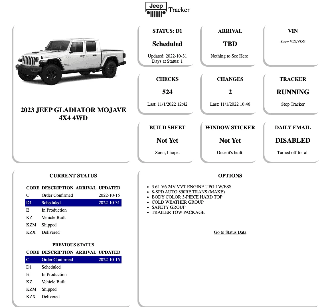 Jeep Gladiator 2023 Jeep Gladiator Order…What step are you in? Screen Shot 2022-11-01 at 1.08.34 PM