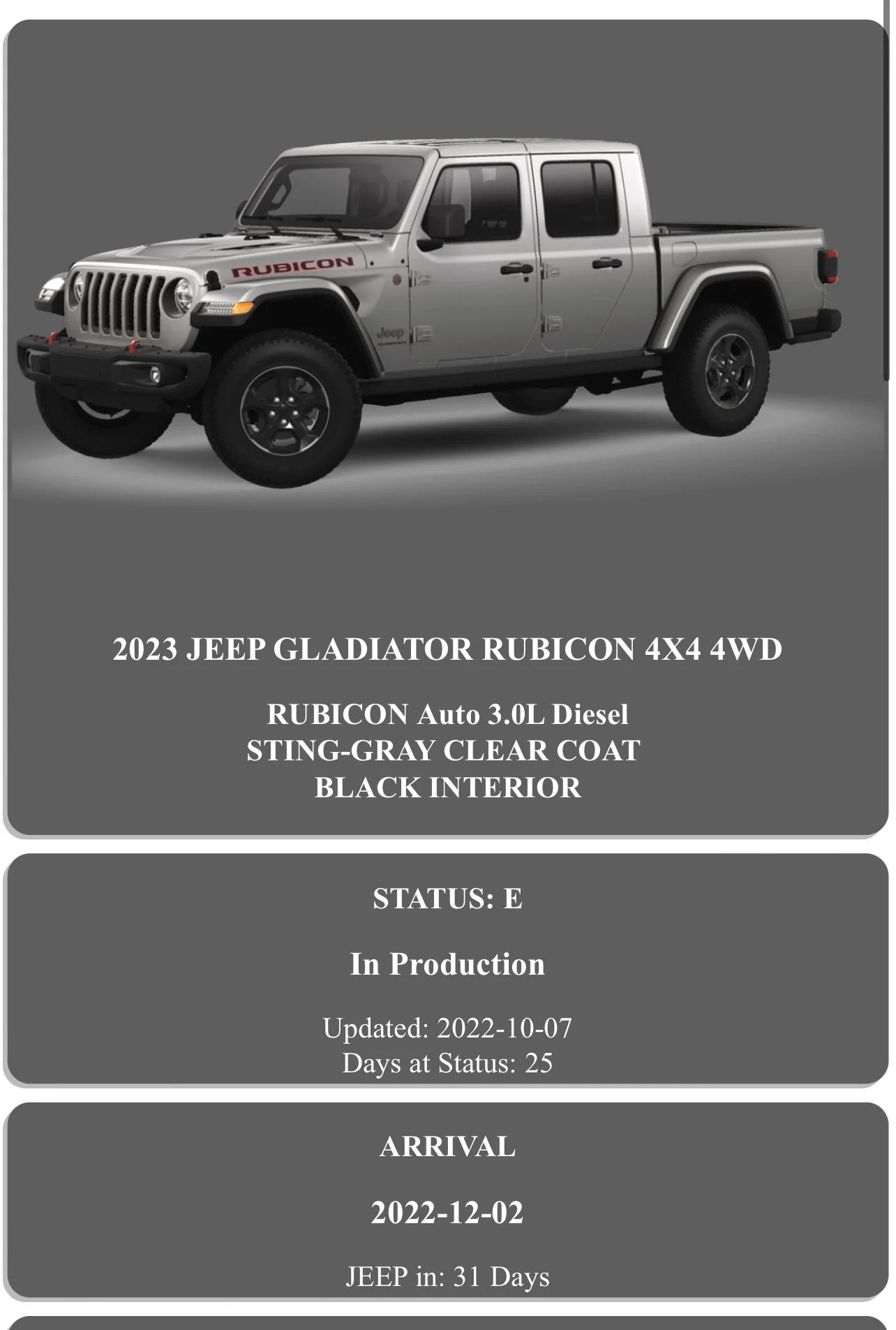 Jeep Gladiator 2023 Jeep Gladiator Order…What step are you in? DD7E4CEB-E60C-487F-A2C3-93A3EA73C92E