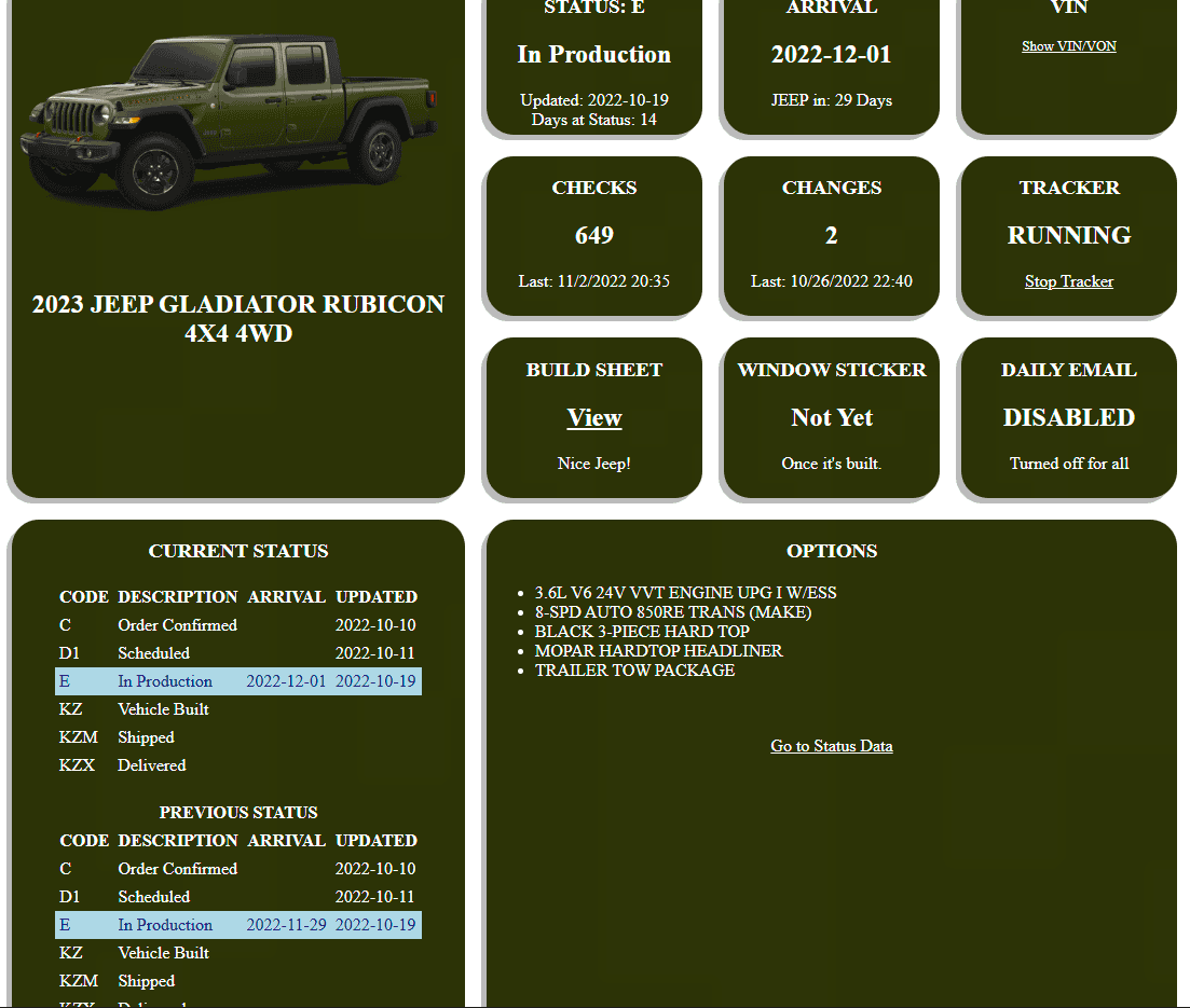 Jeep Gladiator 2023 Jeep Gladiator Order…What step are you in? 1667435793599