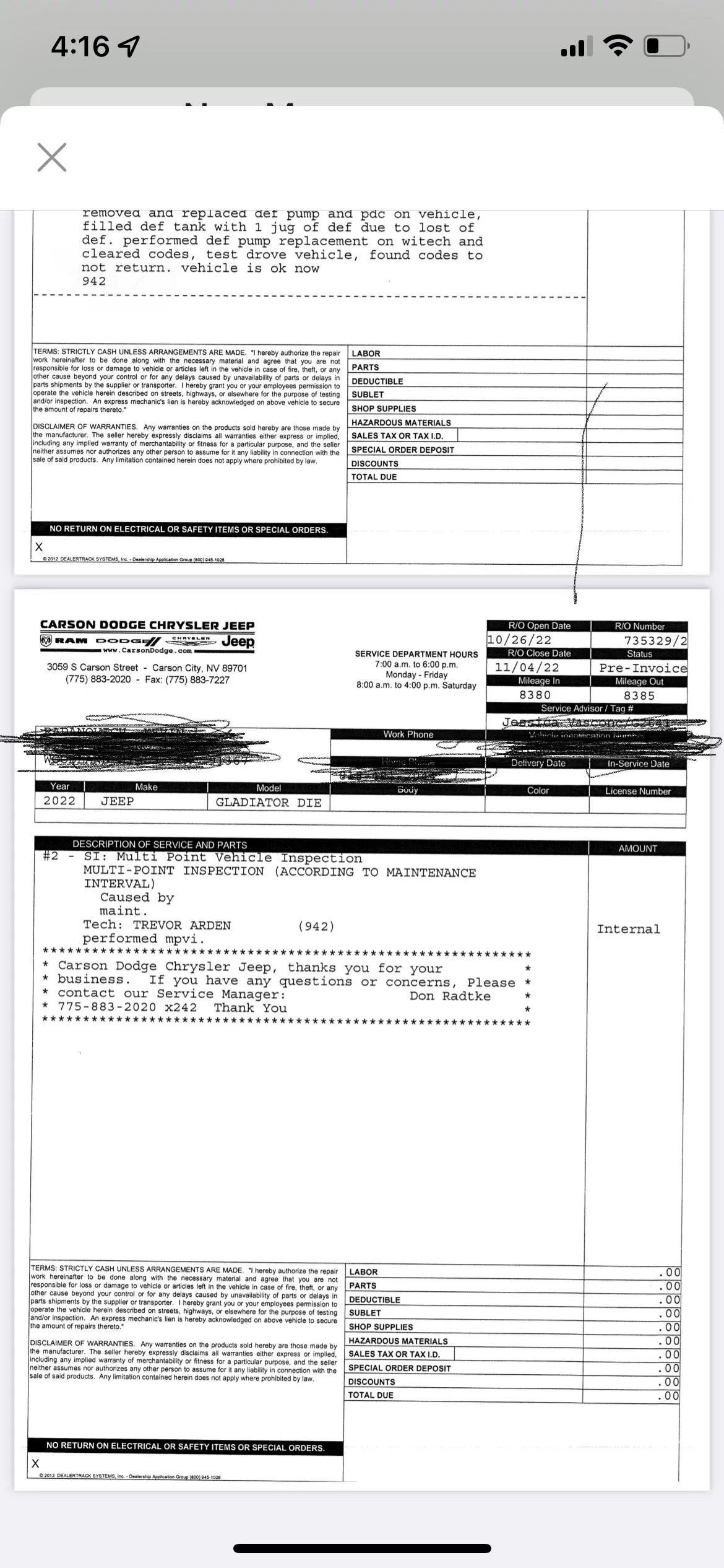 Jeep Gladiator So getting jeep back from dealer after DEF replace 7F228D92-6A55-4539-8689-A122FCC7E5DC