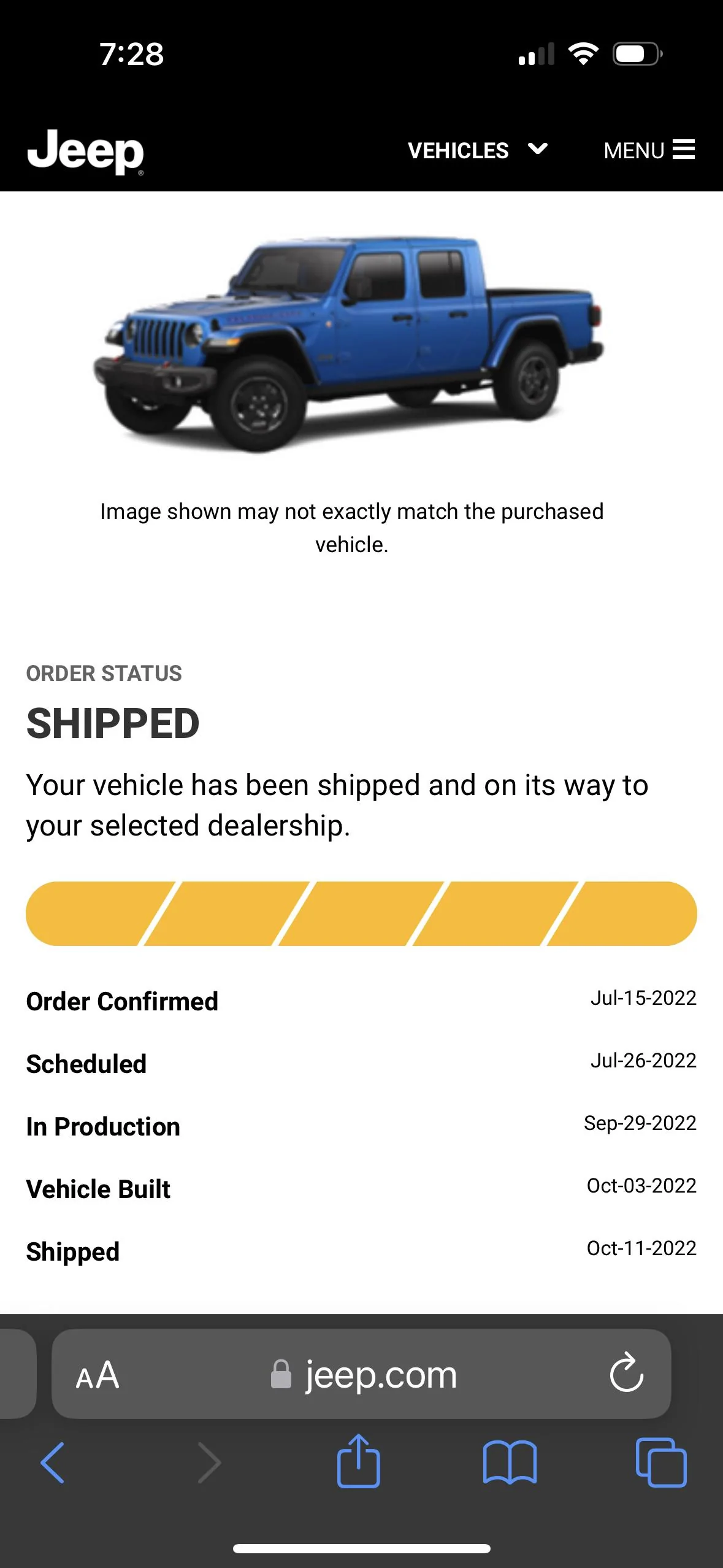 Jeep Gladiator 2023 Jeep Gladiator Order…What step are you in? IMG_B8DFB0C07059-1