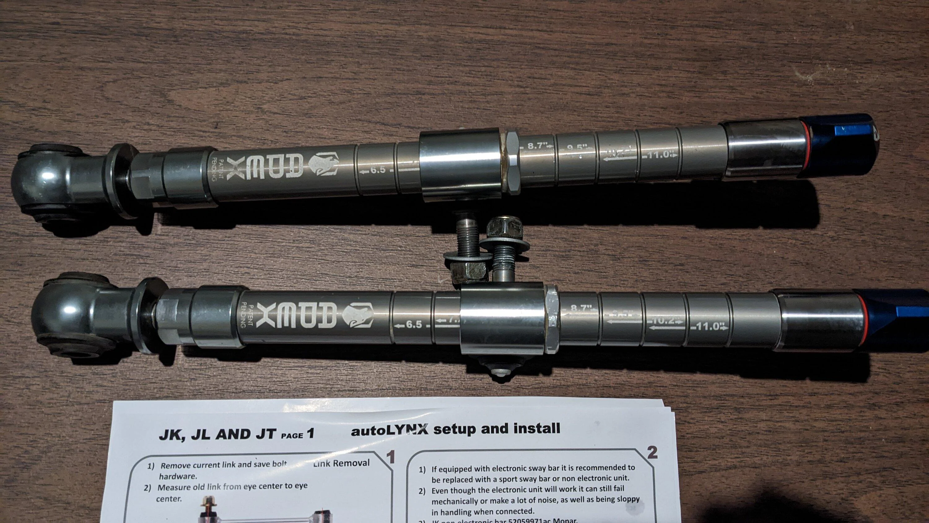 Jeep Gladiator Apex AutoLynx - 10.5" Stroke Sway Bar Disconnects PXL_20221112_022239299