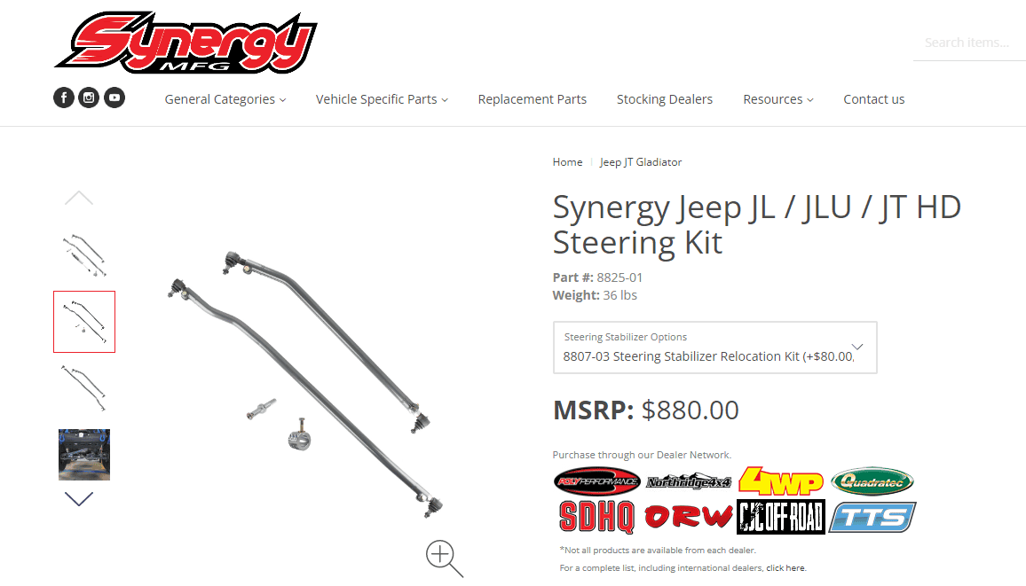 Jeep Gladiator Tie Rod / Drag Link Choice? 1668385379965