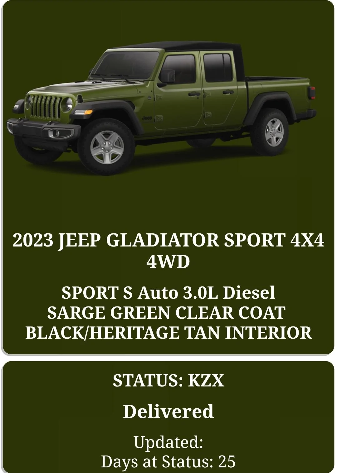 Jeep Gladiator 2023 Jeep Gladiator Order…What step are you in? Screenshot_20221113_133706_Chrom