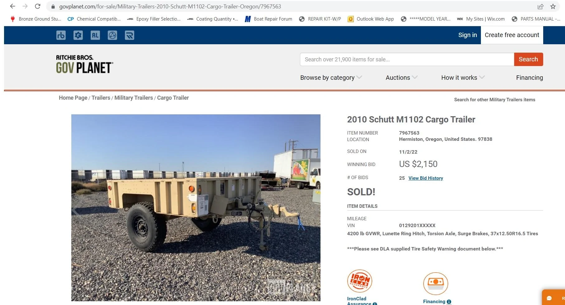 Jeep Gladiator M1102 cargo trailer m101