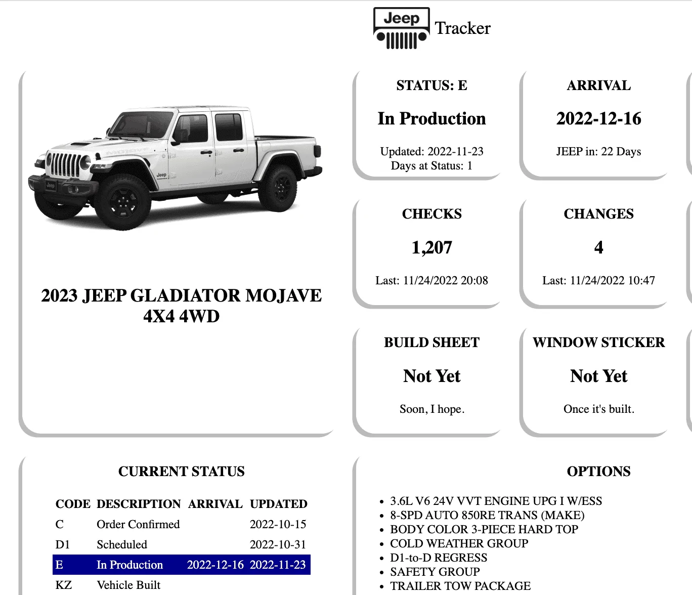 Jeep Gladiator 2023 Jeep Gladiator Order…What step are you in? Screen Shot 2022-11-24 at 8.09.47 PM
