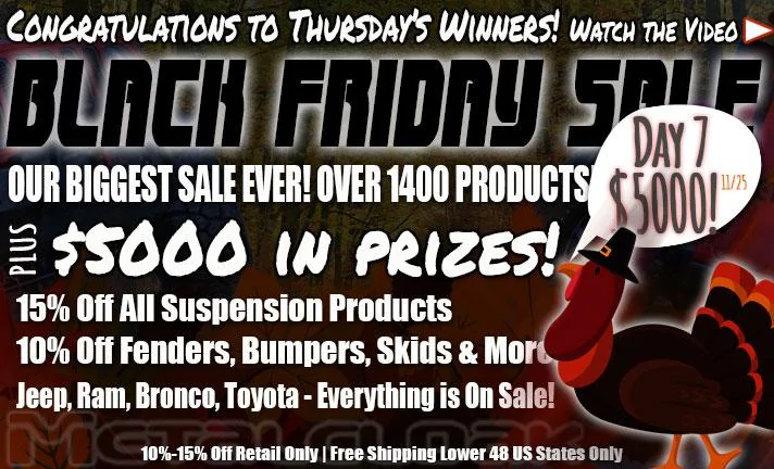 Jeep Gladiator Metalcloak's Biggest Sale Ever - Thanksgiving Sale-bration starts now! MetalcloakBlackFriday-2022-Day7-Mobil