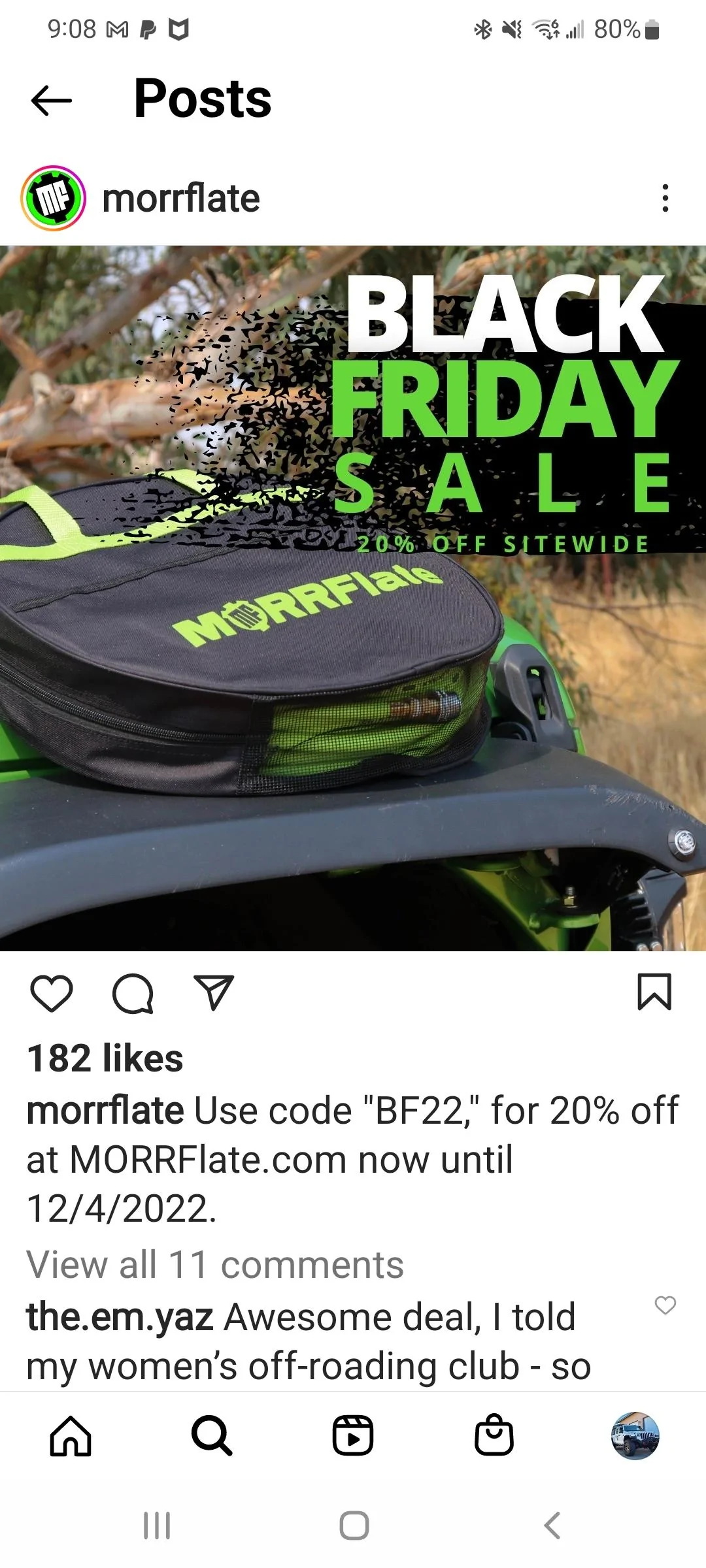 Jeep Gladiator BlackFriday + CyberMonday deals thread Screenshot_20221126-090855_Instagram