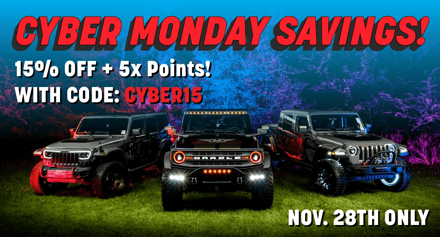 Jeep Gladiator ORACLE Lighting Black Friday Savings! cyber15