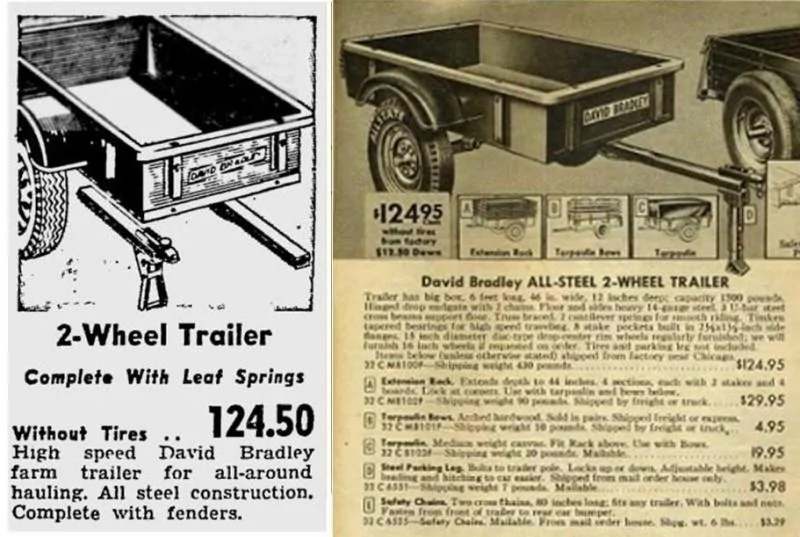 Jeep Gladiator 4x6 Adventure/Jeep trailer (1947 David Bradley). 15.1950ad1955farmcat4copy