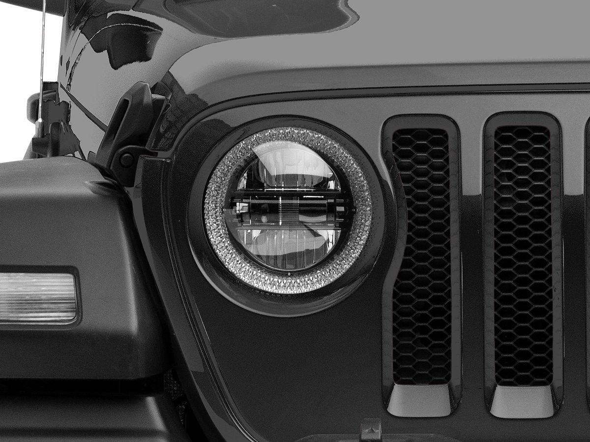 Jeep Gladiator Axial 9-Inch LED Headlights with RGB Halo; Black Housing; Clear Lens JG5733_alt2-1