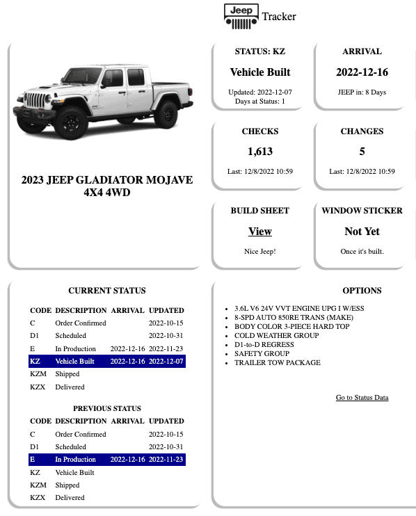 Jeep Gladiator 2023 Jeep Gladiator Order…What step are you in? Screen Shot 2022-12-08 at 11.06.43 AM