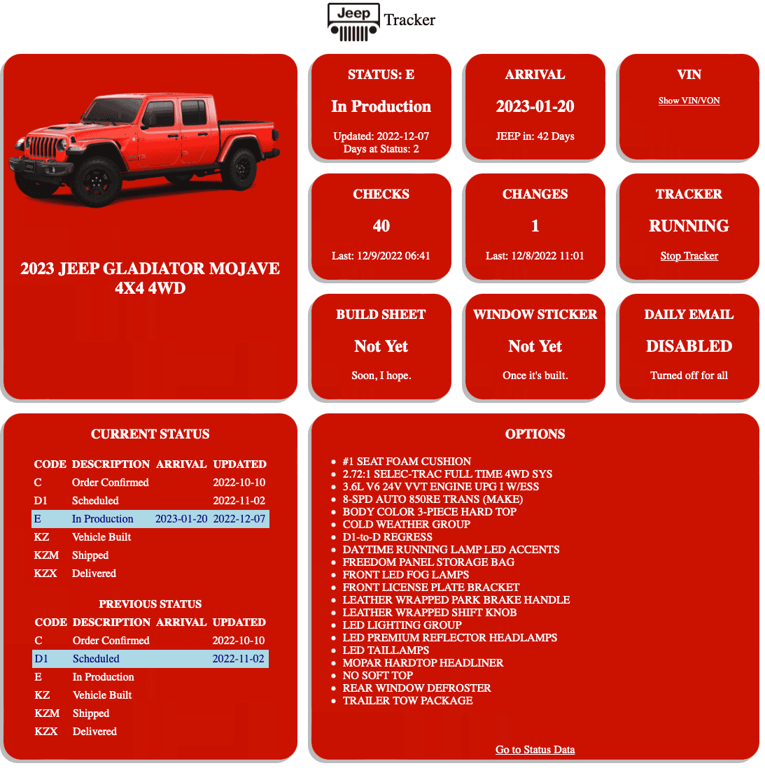 Jeep Gladiator 2023 Jeep Gladiator Order…What step are you in? Screenshot 2022-12-09 at 5.45.14 AM