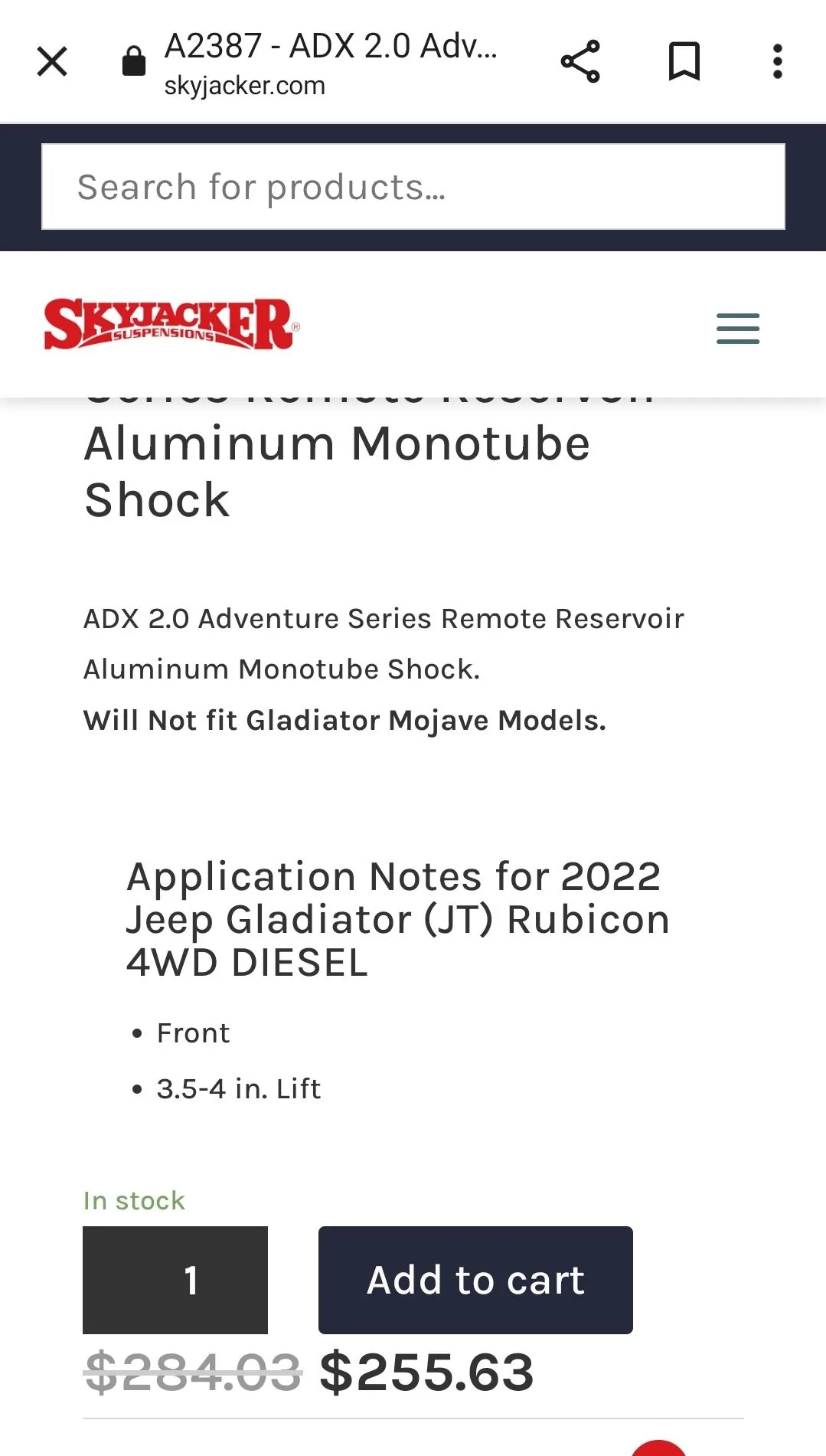 Jeep Gladiator Anyone try  SkyJacker 2.0 ADX shocks? Screenshot_20221209_091513_Chrom