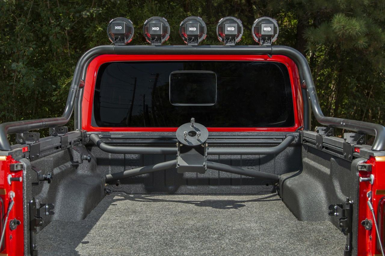 Jeep Gladiator Rugged Ridge 11546.71 Bed Mounted Spare Tire Carrier rugged-ridge-bed-mount-spare-tire-carrier-jt-11546.71-installed-no-tire__96185