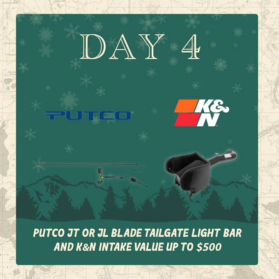 Jeep Gladiator Northridge4x4 12 Days of Christmas - Sales and Giveaways! putco-KN-day-4